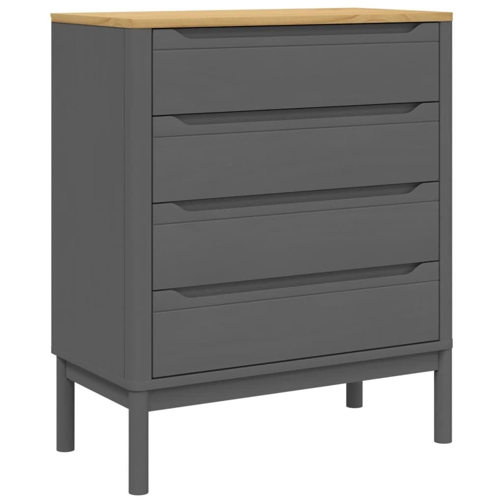 vidaXL Ladekast FLORO Grenenhout Grijs - 35% Korting!