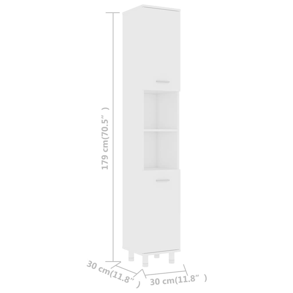 vidaXL Badkamerkast Wit 30x30x179cm - 40% Korting!
