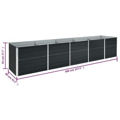 VidaXL Verhoogde Plantenbak 400cm Antraciet - 40% Korting!