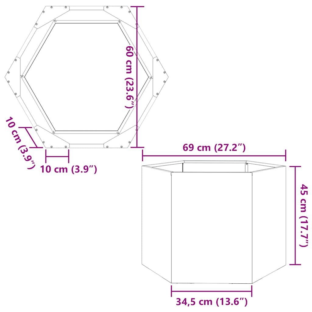 vidaXL Plantenbak Gegalvaniseerd Staal 69x60cm - 35% Korting!