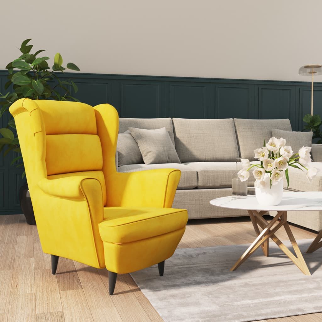 VidaXL Fauteuil Mosterdgeel Fluweel - 35% Korting!