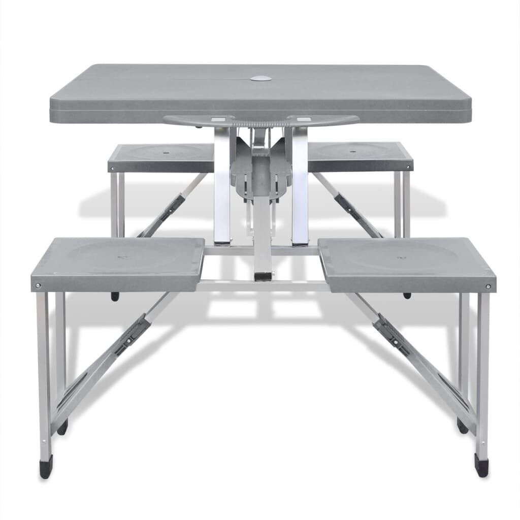 vidaXL Camping Set Inklapbaar Grijs - 40% Korting!