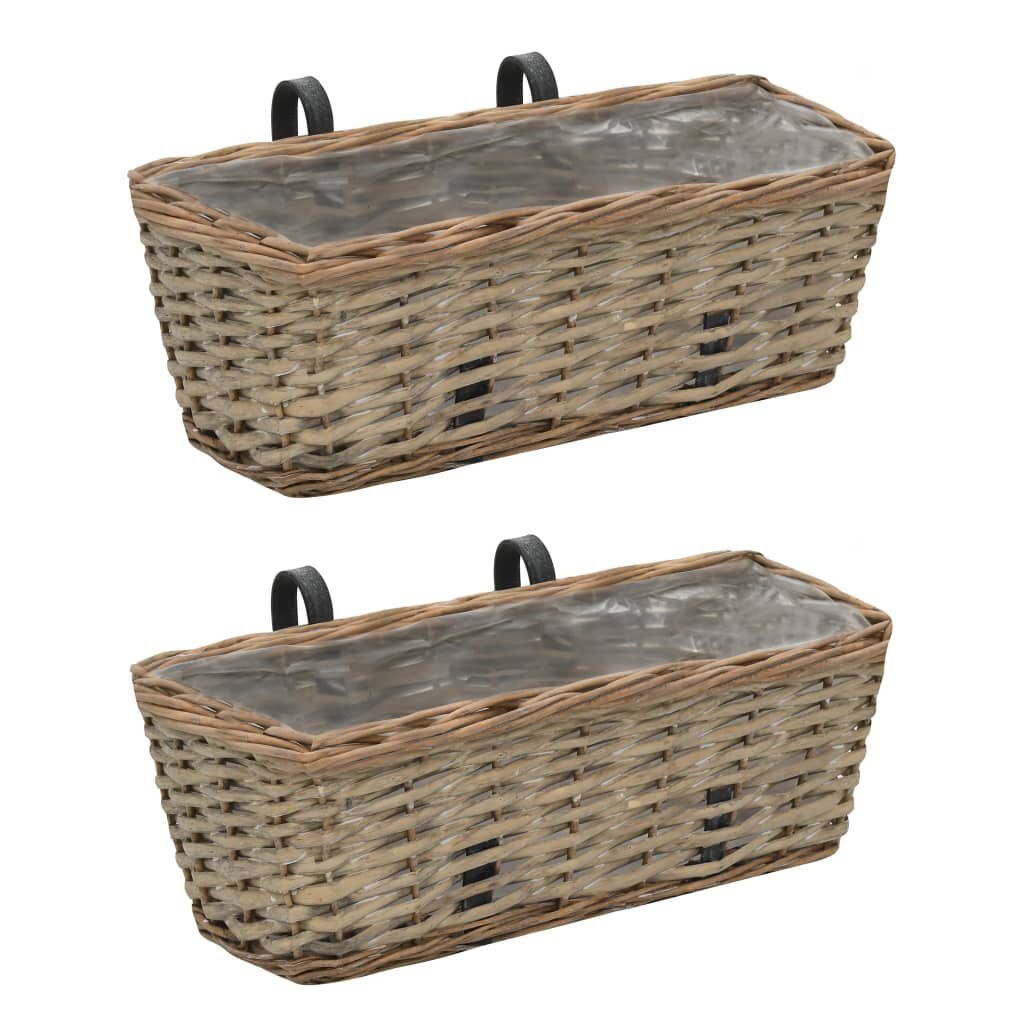 vidaXL Balkonbakken 40cm Wicker (2 st) - 40% Korting!