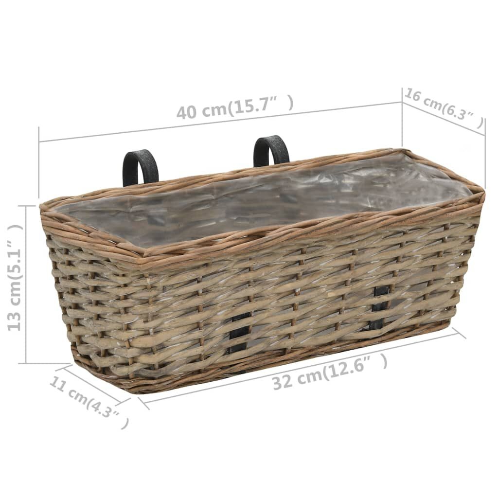 vidaXL Balkonbakken 40cm Wicker (2 st) - 40% Korting!