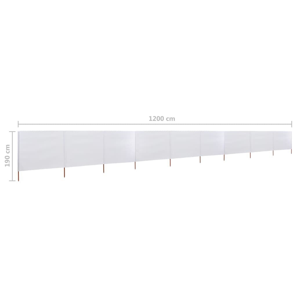 vidaXL Windscherm 9-Panelen Zandwit 1200x160cm - 40% Korting!