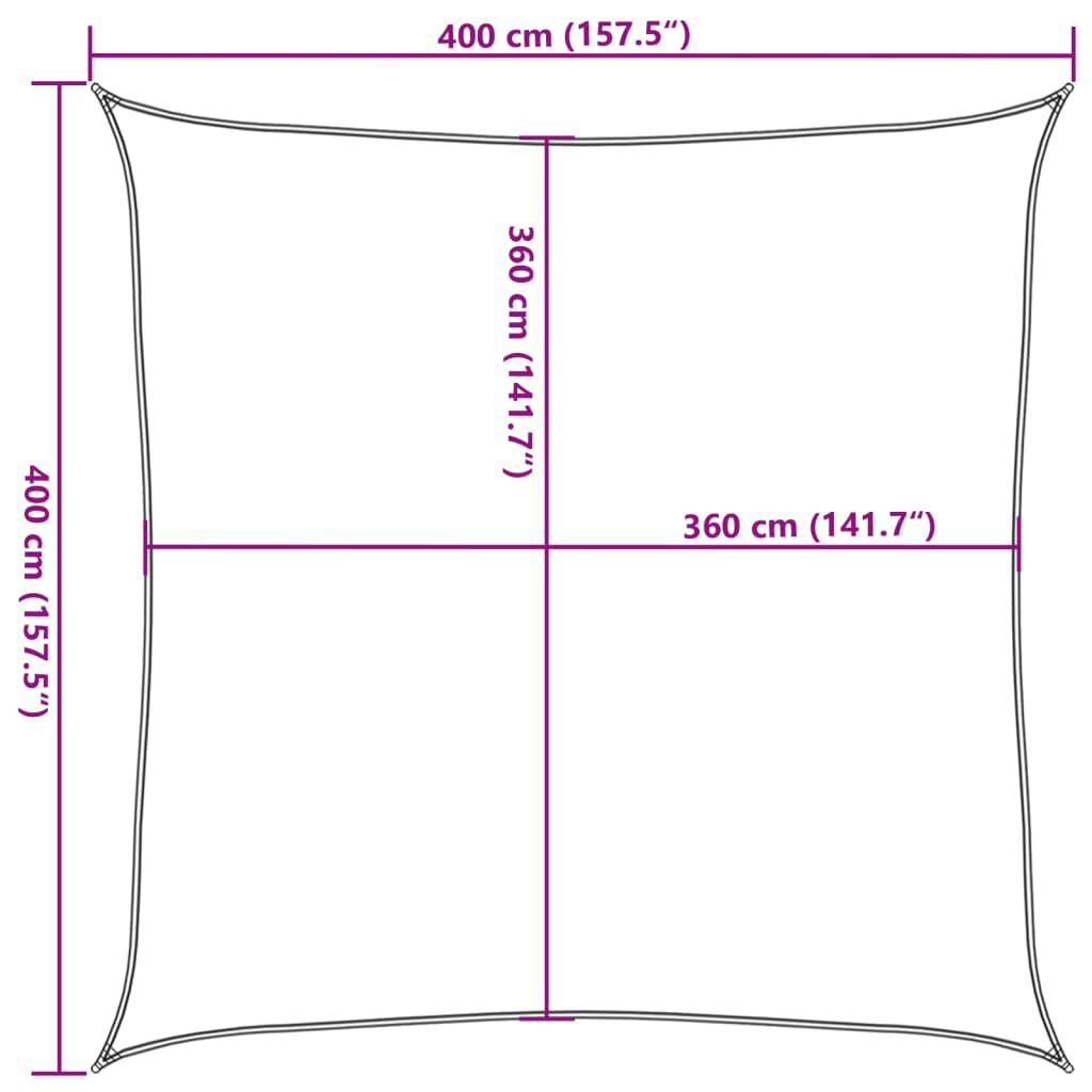 vidaXL Zonnezeil 4x4m Lichtgrijs - 40% Korting!