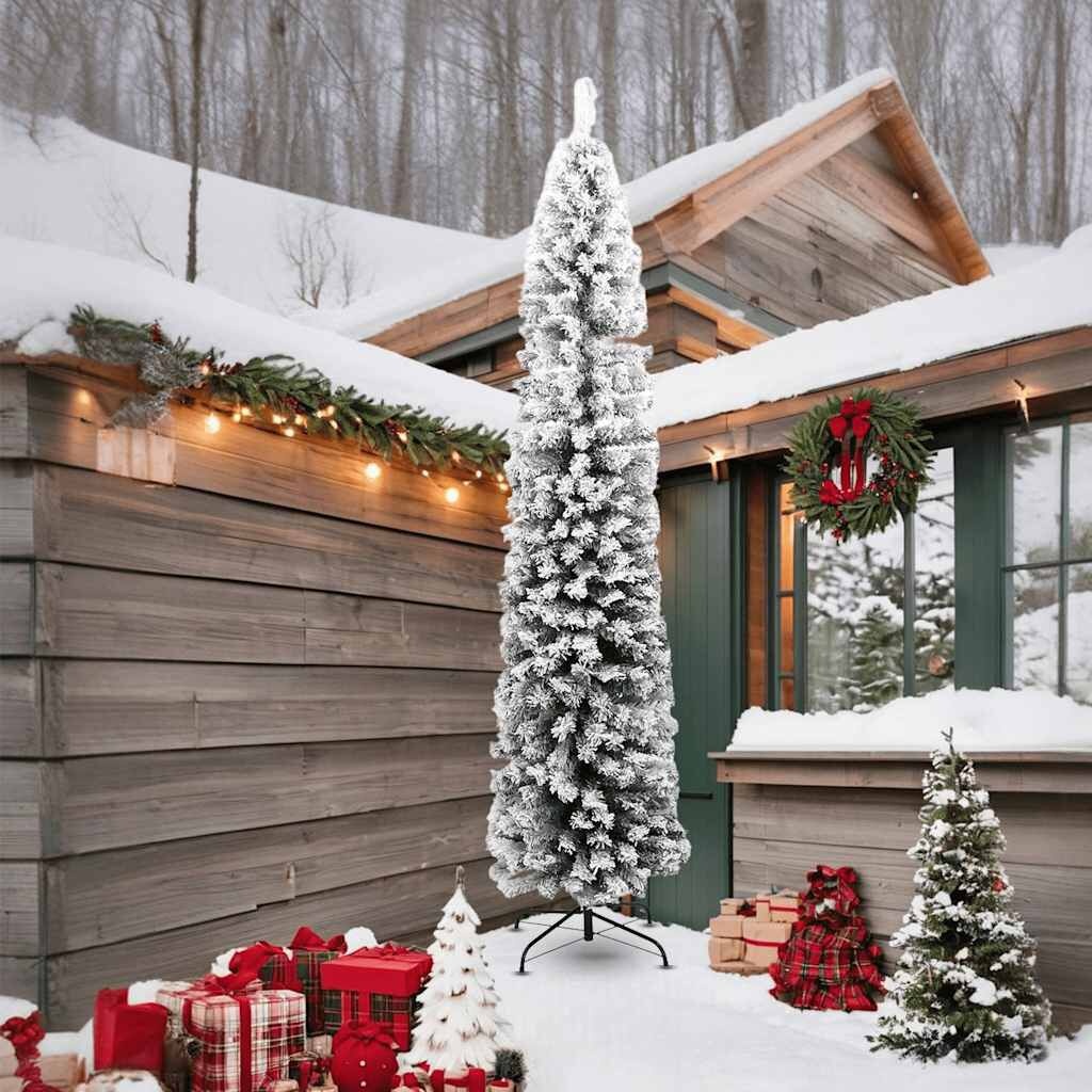 Kunstkerstboom met Sneeuw Smal 240cm - 35% Korting!