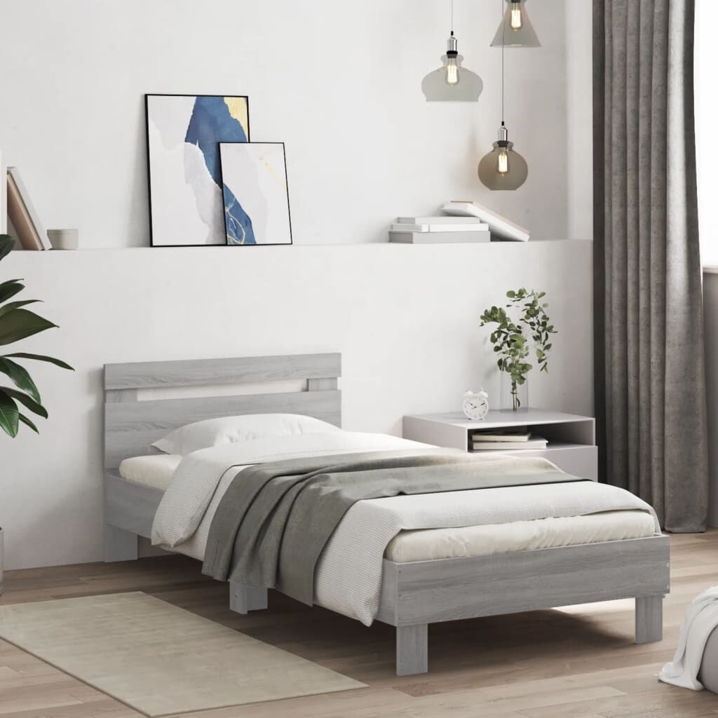 Bedframe 75x190 Grijs Sonoma - 55% Korting! (Lichte Schade)