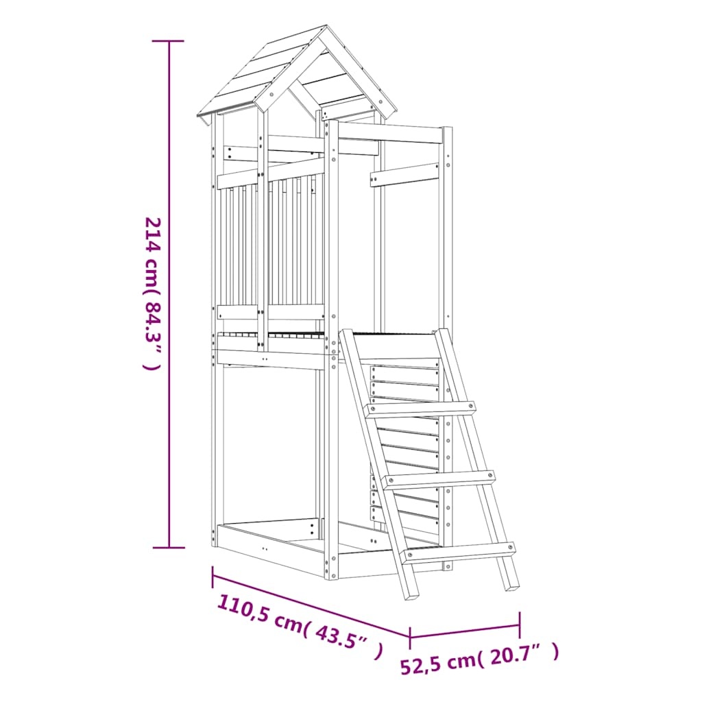 vidaXL Speelhuis Douglas Hout - 52,5x110,5x214cm - 40% Korting!