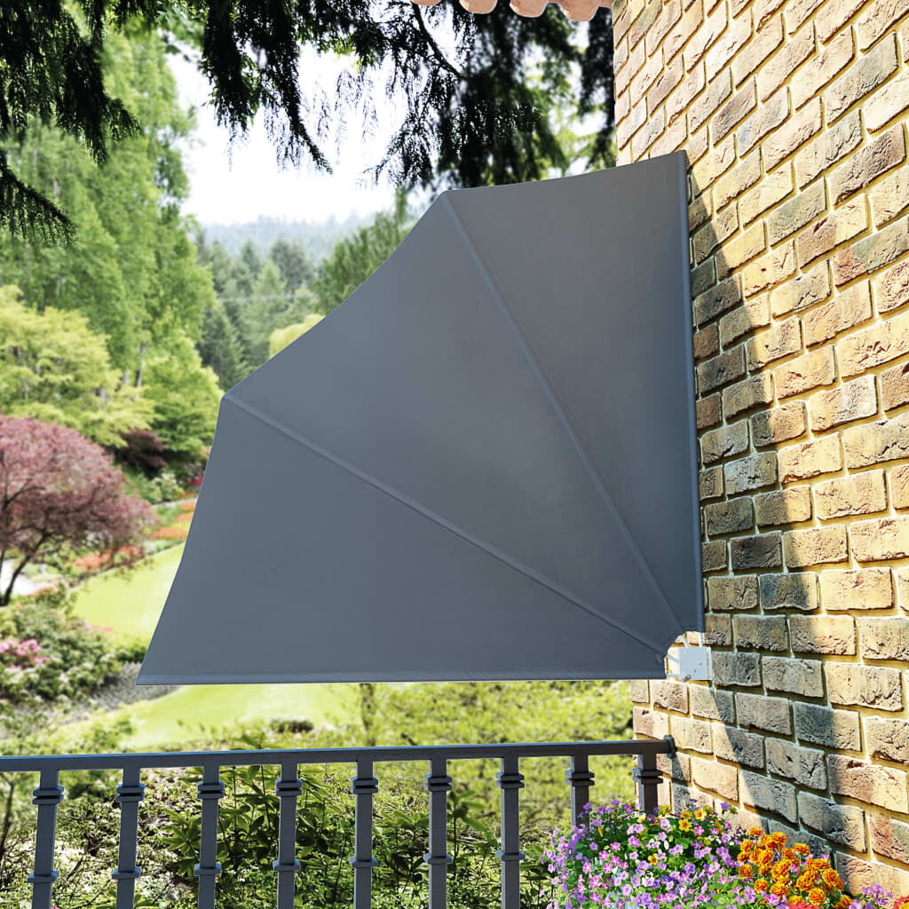 vidaXL Balkonscherm Inklapbaar 140x140 Grijs - 40% Korting!