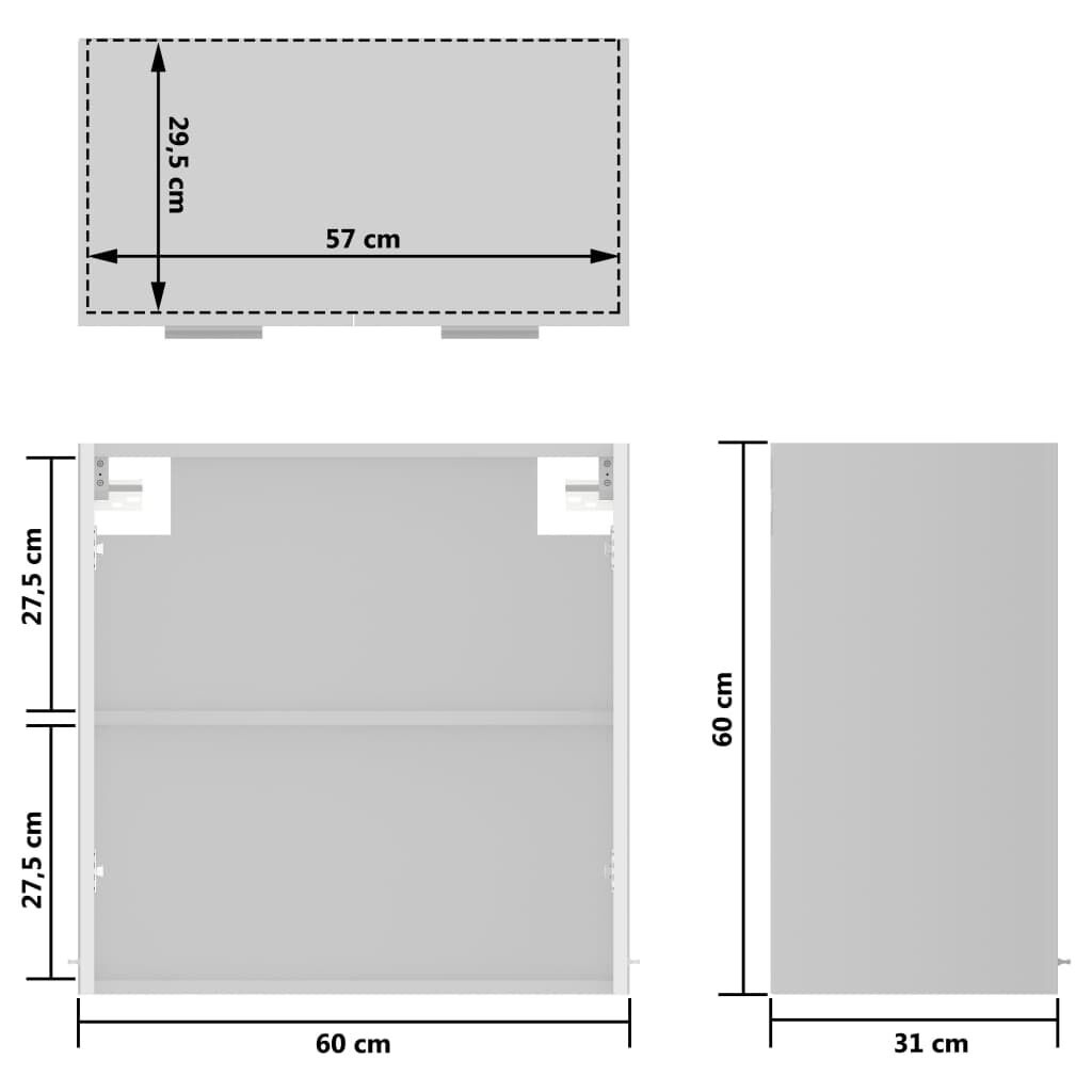 vidaXL Hangkast Lyon Wit Hoogglans 60cm - 40% Korting!