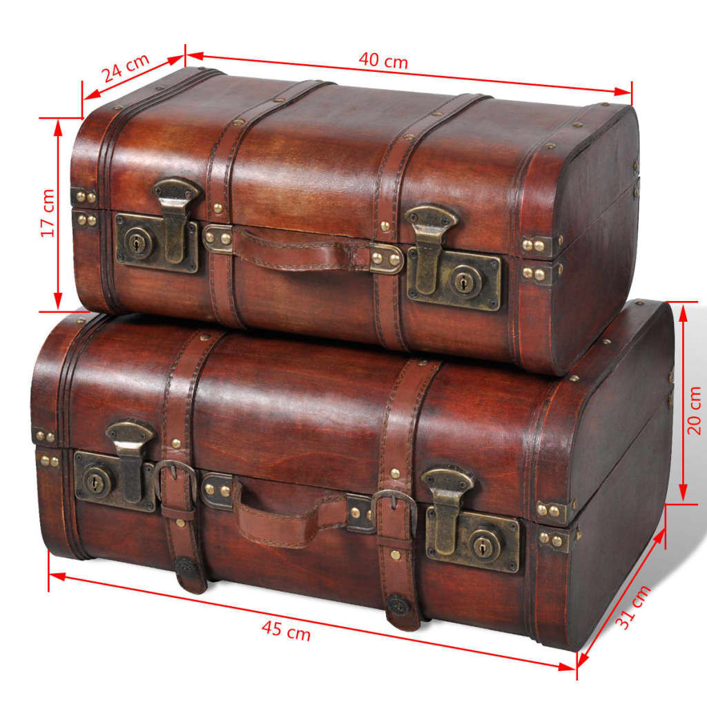 VidaXL Schatkisten 2 st. Vintage Bruin -40% Korting!