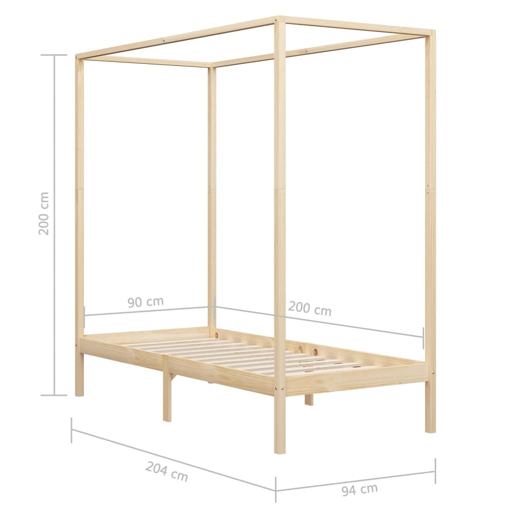 Hemelbedframe Grenenhout 90x200 cm - NIEUW! 35% Korting