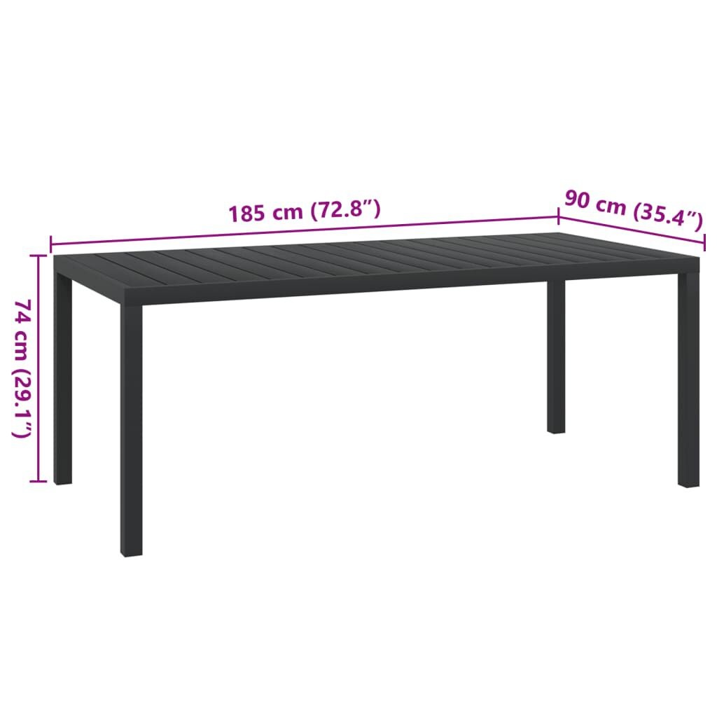 vidaXL Tuintafel 185cm Zwart - 40% Korting! (Beschadigde Verpakking)