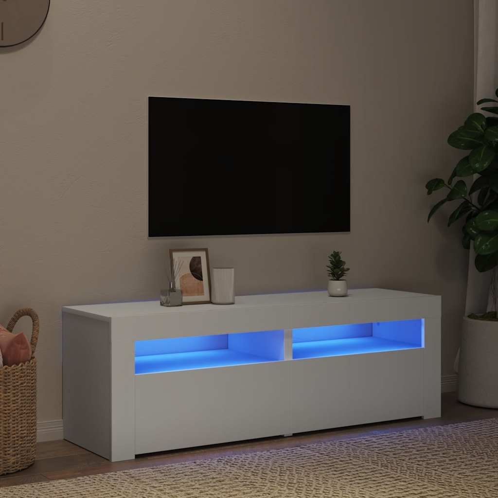 TV Meubel Wit met LED 120cm - 40% Korting! Zo Goed Als Nieuw
