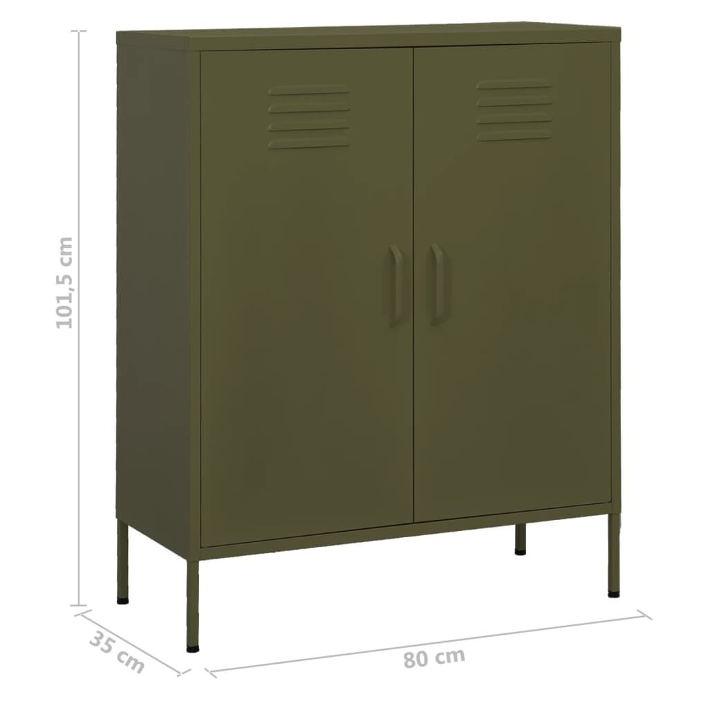 vidaXL Opbergkast Olijfgroen - 80x35x101,5cm - 46% Korting!