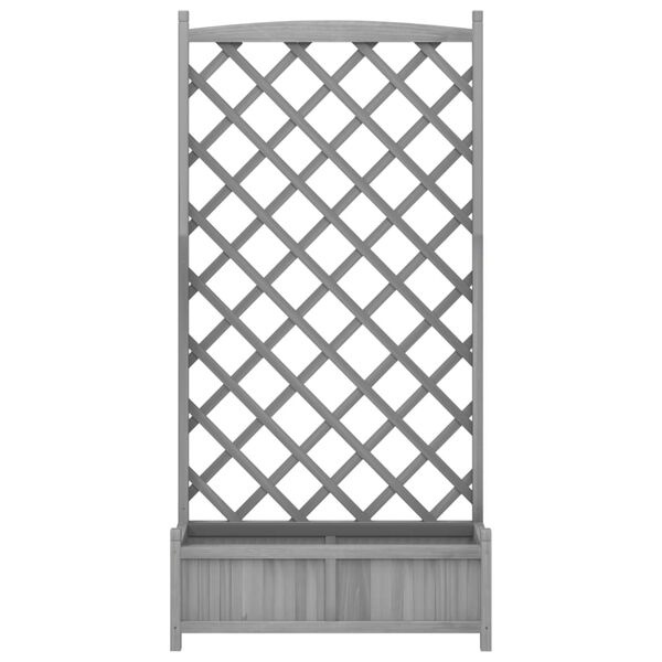 vidaXL Plantenbak met Latwerk Vurenhout Grijs -60%