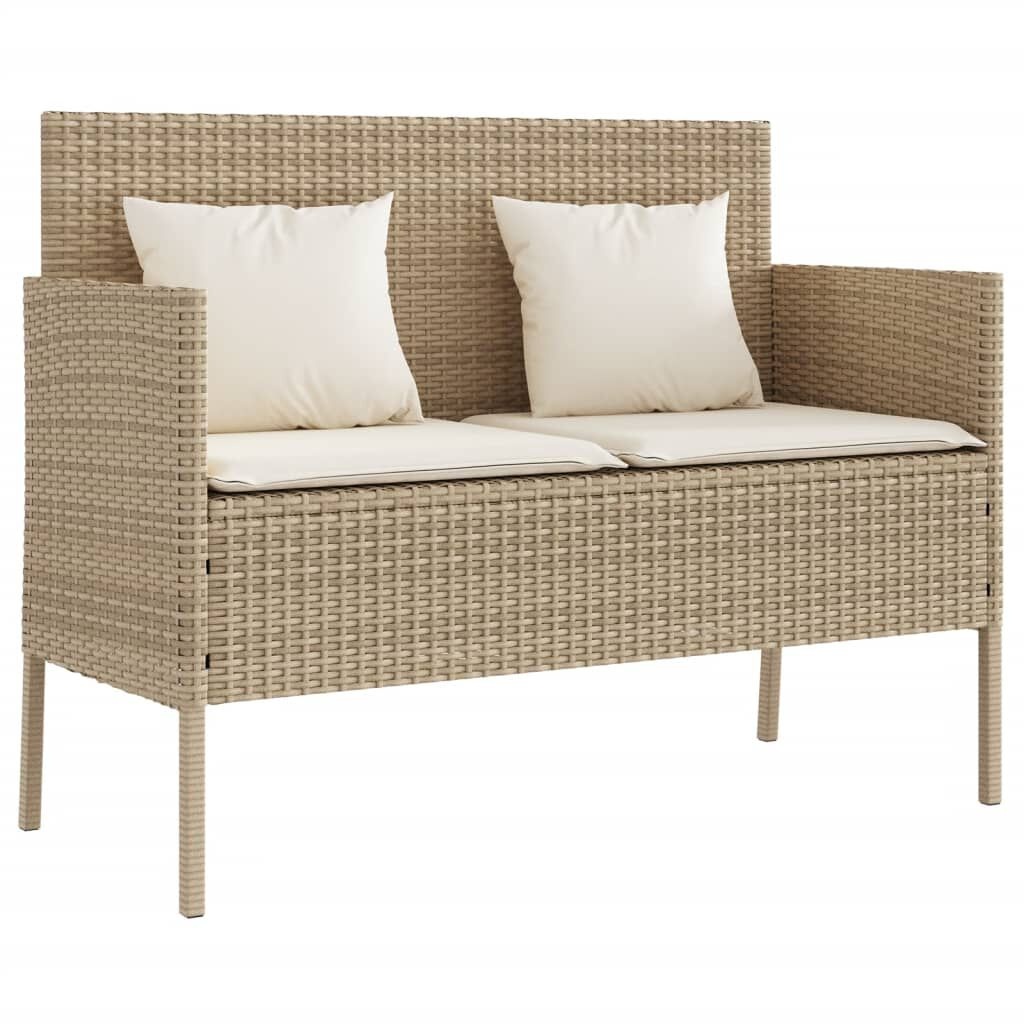 vidaXL Tuinbank Beige met Kussens & Opbergruimte - 35% Korting!