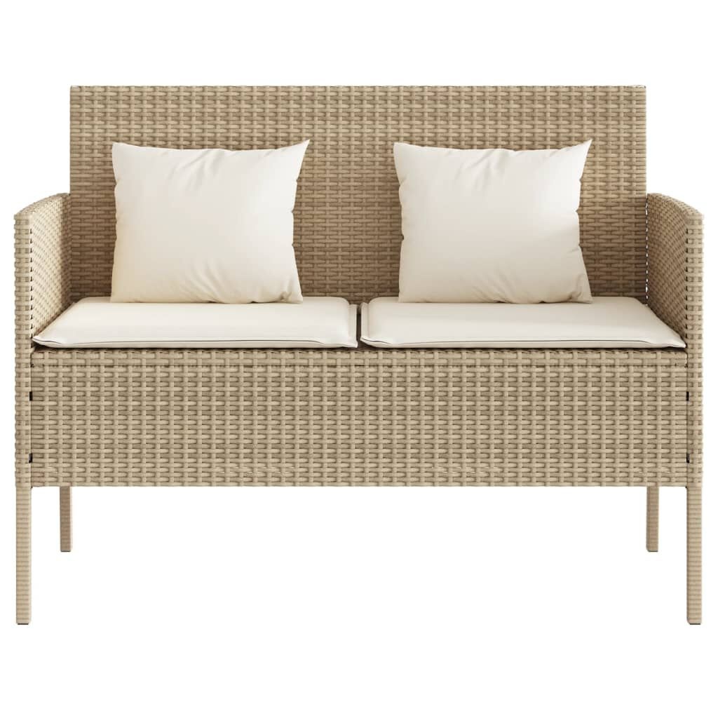 vidaXL Tuinbank Beige met Kussens & Opbergruimte - 35% Korting!