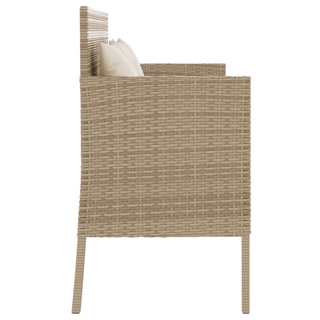 vidaXL Tuinbank Beige met Kussens & Opbergruimte - 35% Korting!