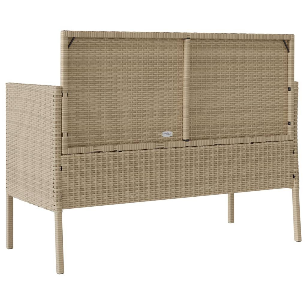 vidaXL Tuinbank Beige met Kussens & Opbergruimte - 35% Korting!