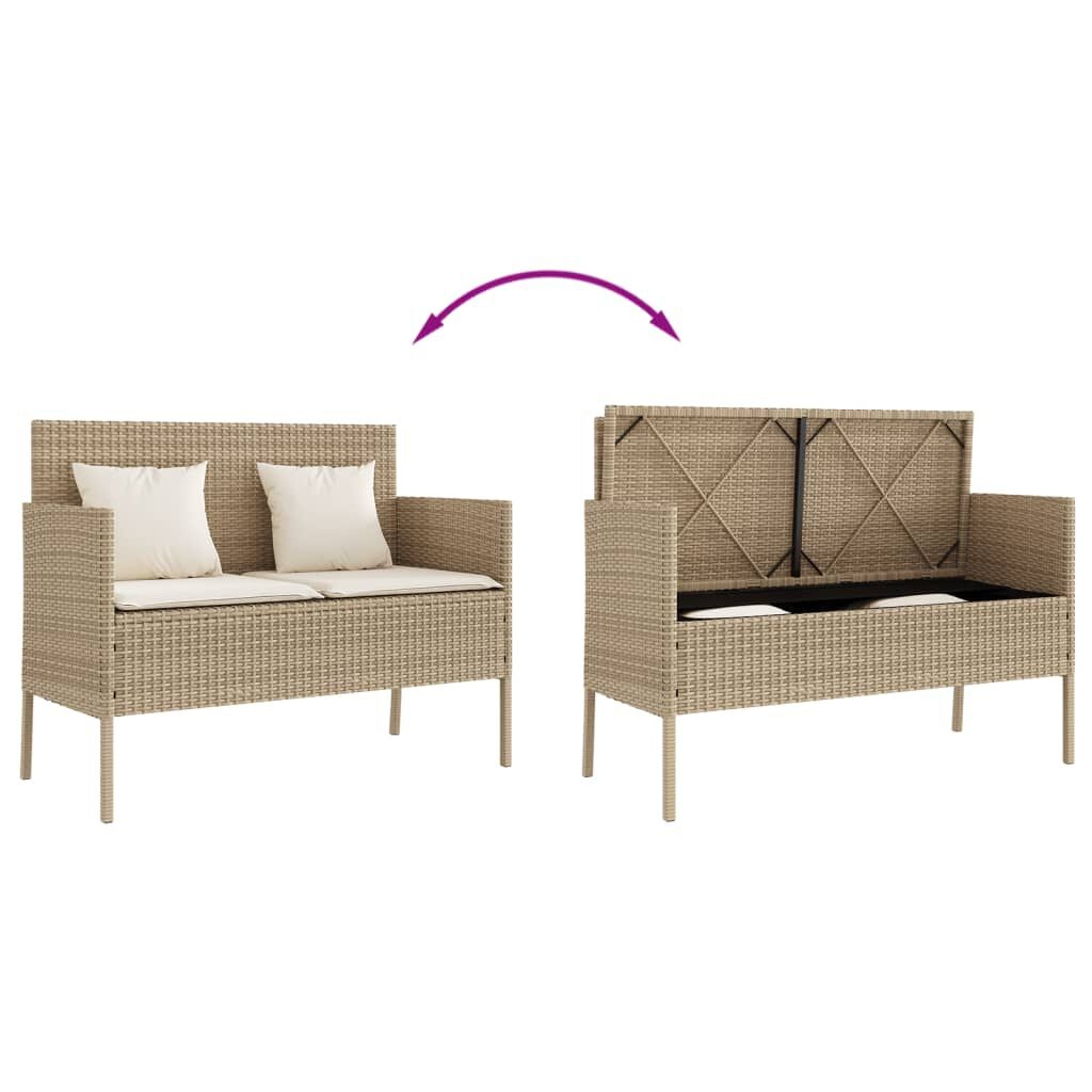 vidaXL Tuinbank Beige met Kussens & Opbergruimte - 35% Korting!