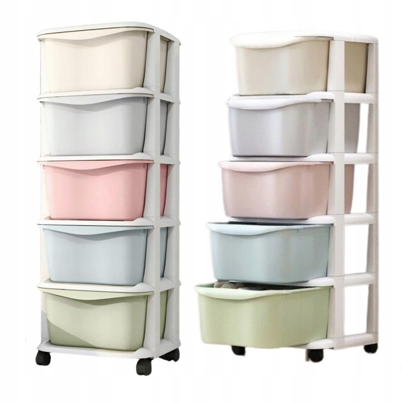 Kinderkast op Wielen - Pastel - 75x40x80cm - 40% Korting!