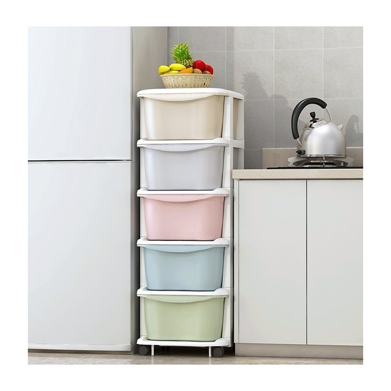 Kinderkast op Wielen - Pastel - 75x40x80cm - 40% Korting!