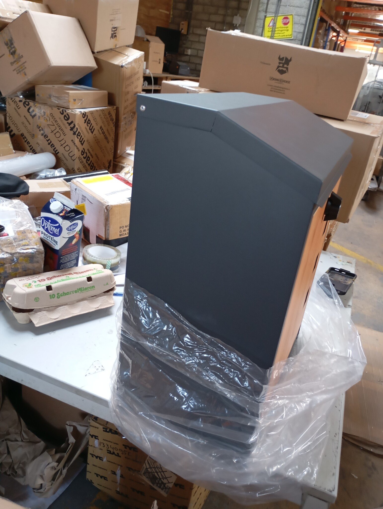 Pakketbrievenbus Antraciet/Houtlook - 43x24x52cm - 55% Korting!