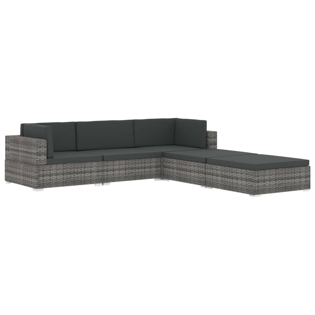 VidaXL Middenbank Rattan Grijs met Kussens - 35% Korting!