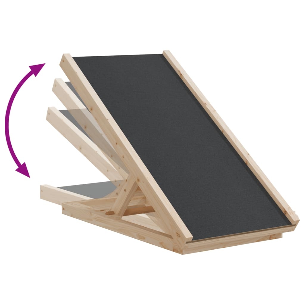 vidaXL Hondenloopplank 70x35 cm massief vurenhout grijs