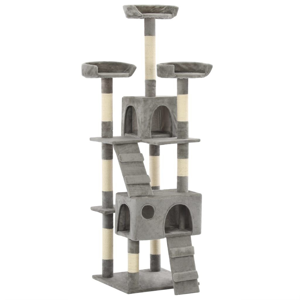 vidaXL Kattenkrabpaal met sisal krabpalen 170 cm grijs