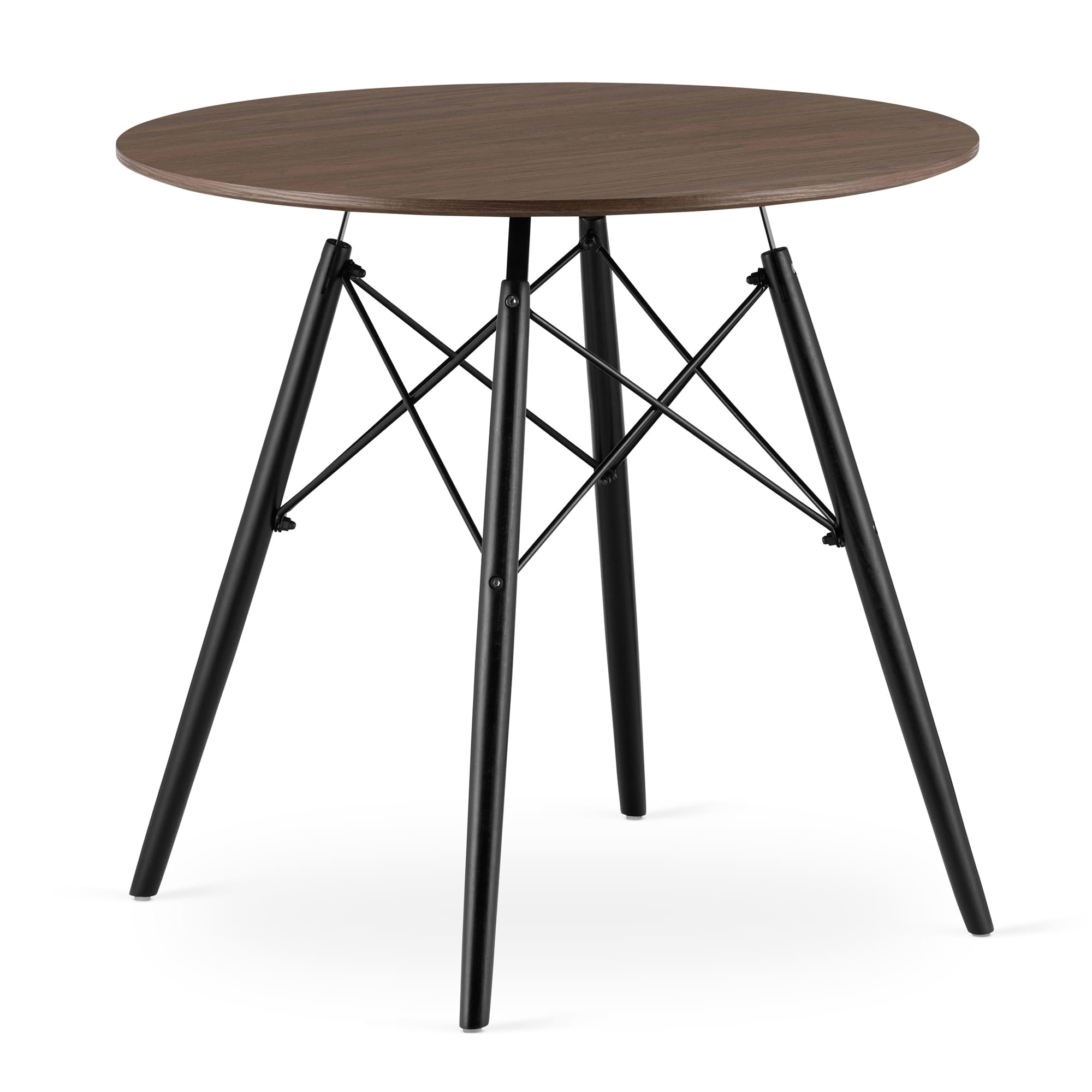 TODI - Ronde tafel - ø 80cm - zwart onderstel - essen tafelblad