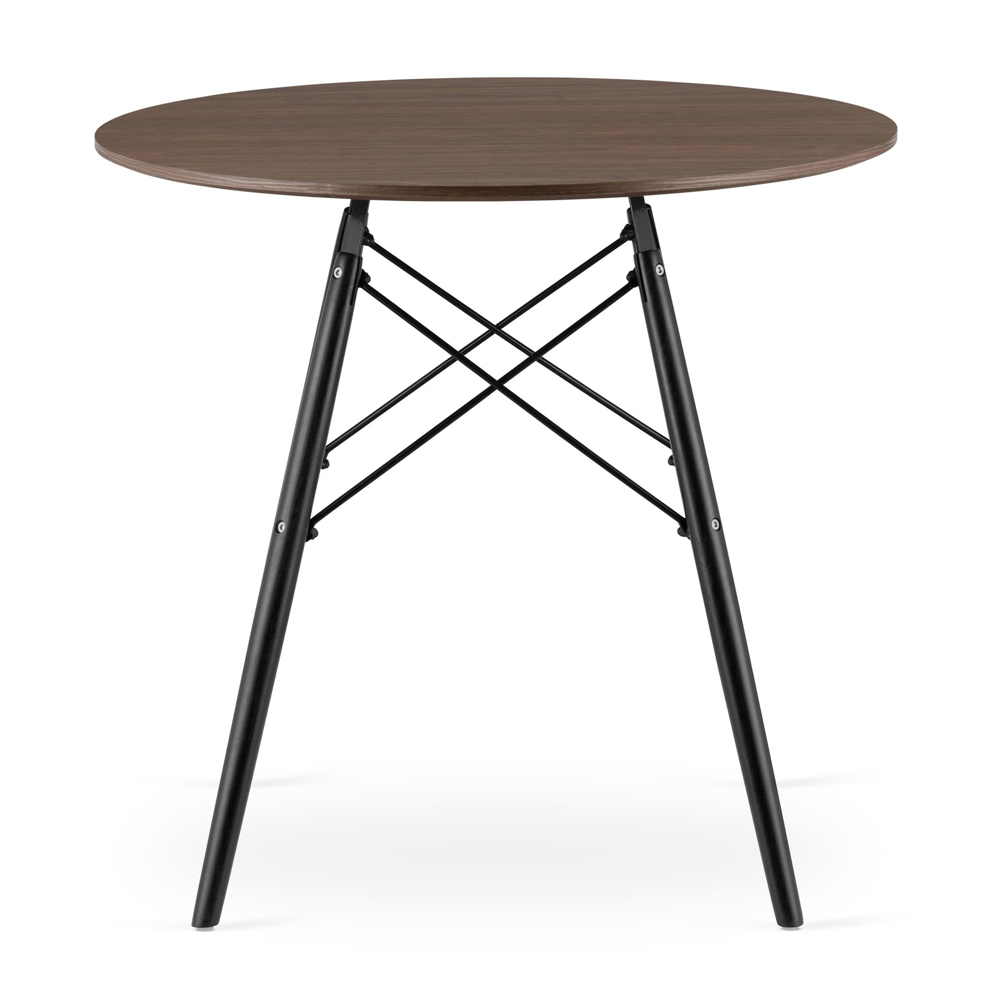 TODI - Ronde tafel - ø 80cm - zwart onderstel - essen tafelblad