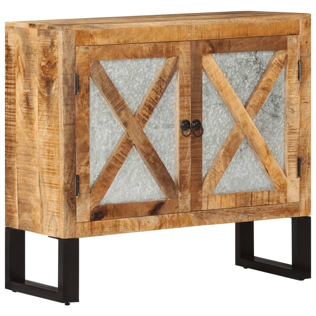 vidaXL Dressoir 80x30x71 cm massief ruw mangohout en metaal