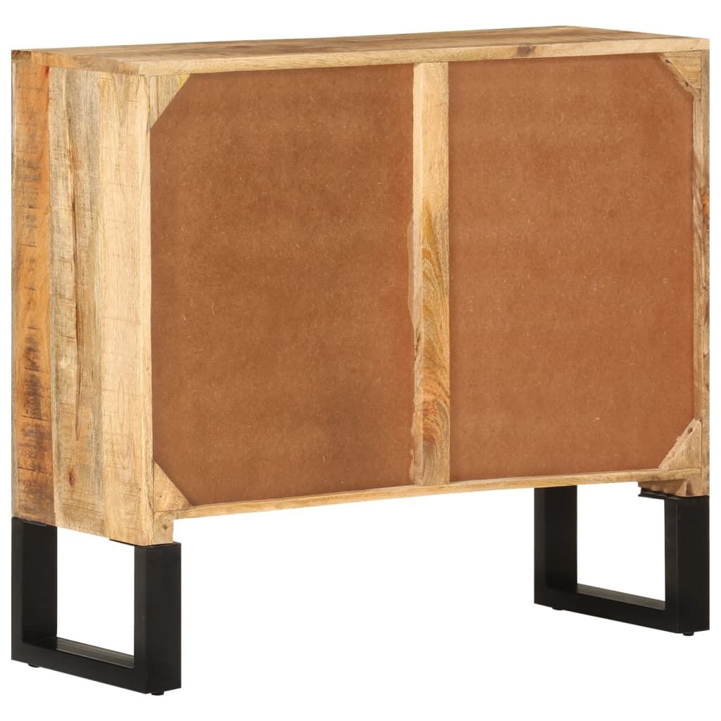 vidaXL Dressoir 80x30x71 cm massief ruw mangohout en metaal