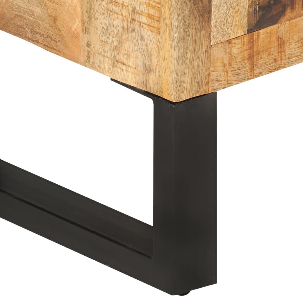 vidaXL Dressoir 80x30x71 cm massief ruw mangohout en metaal