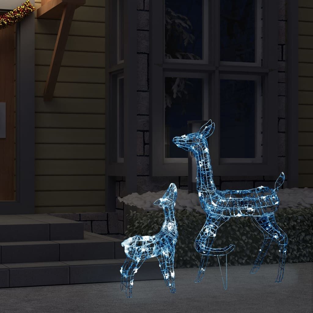 vidaXL Kerstversiering rendierfamilie 160 LED's koudwit acryl