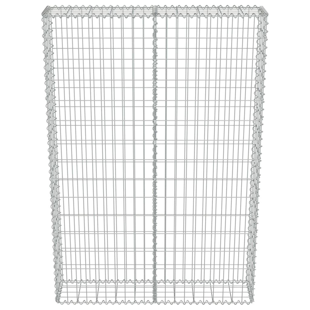 vidaXL Schanskorfmuur met deksels 100x20x150 cm gegalvaniseerd staal