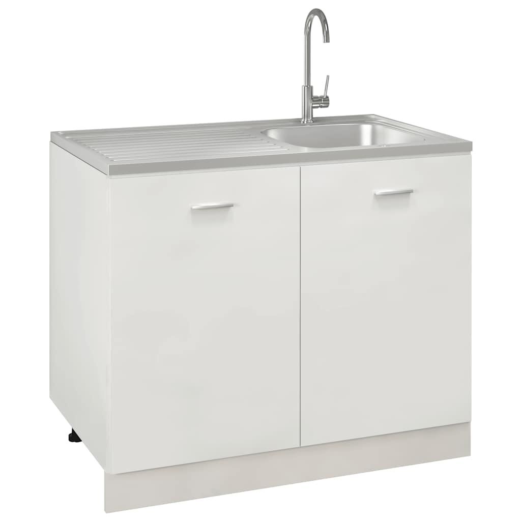 vidaXL Gootsteen met afvoerset 1000x600x155 mm roestvrij staal zilver