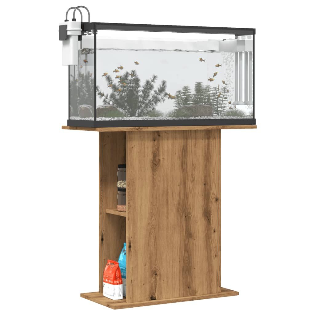 vidaXL Aquariumstandaard 36x75x72,5 cm bewerkt hout artisanaal eiken