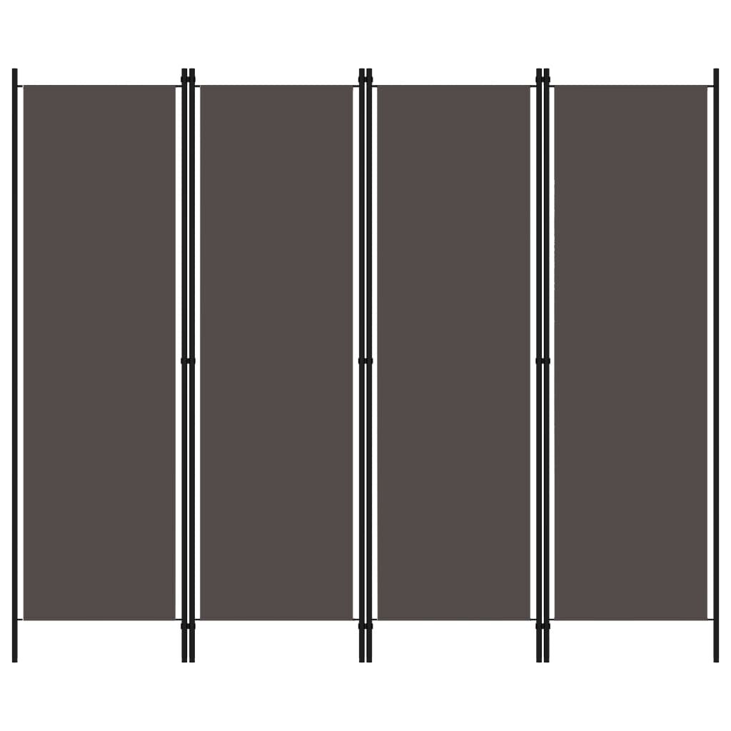 vidaXL Kamerscherm met 4 panelen 200x180 cm antraciet