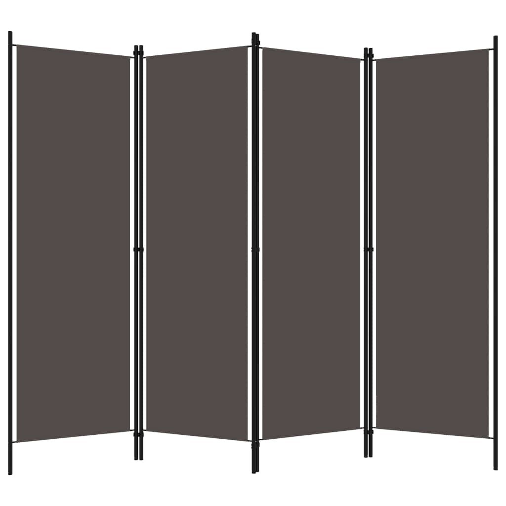 vidaXL Kamerscherm met 4 panelen 200x180 cm antraciet