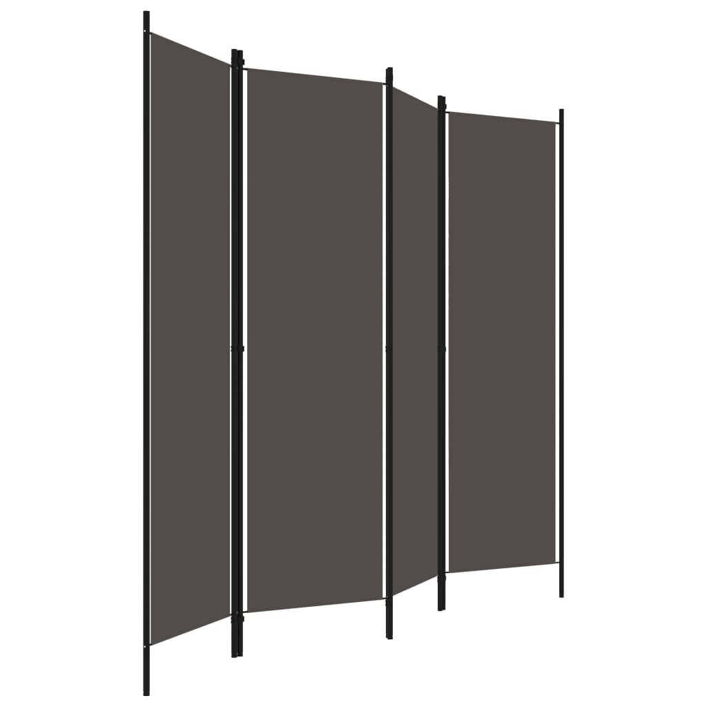vidaXL Kamerscherm met 4 panelen 200x180 cm antraciet