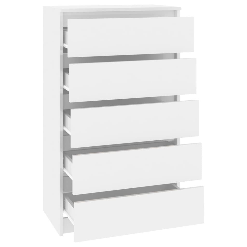 vidaXL Ladekast Hoogglans Wit - 60x36x103cm - 50% Korting!