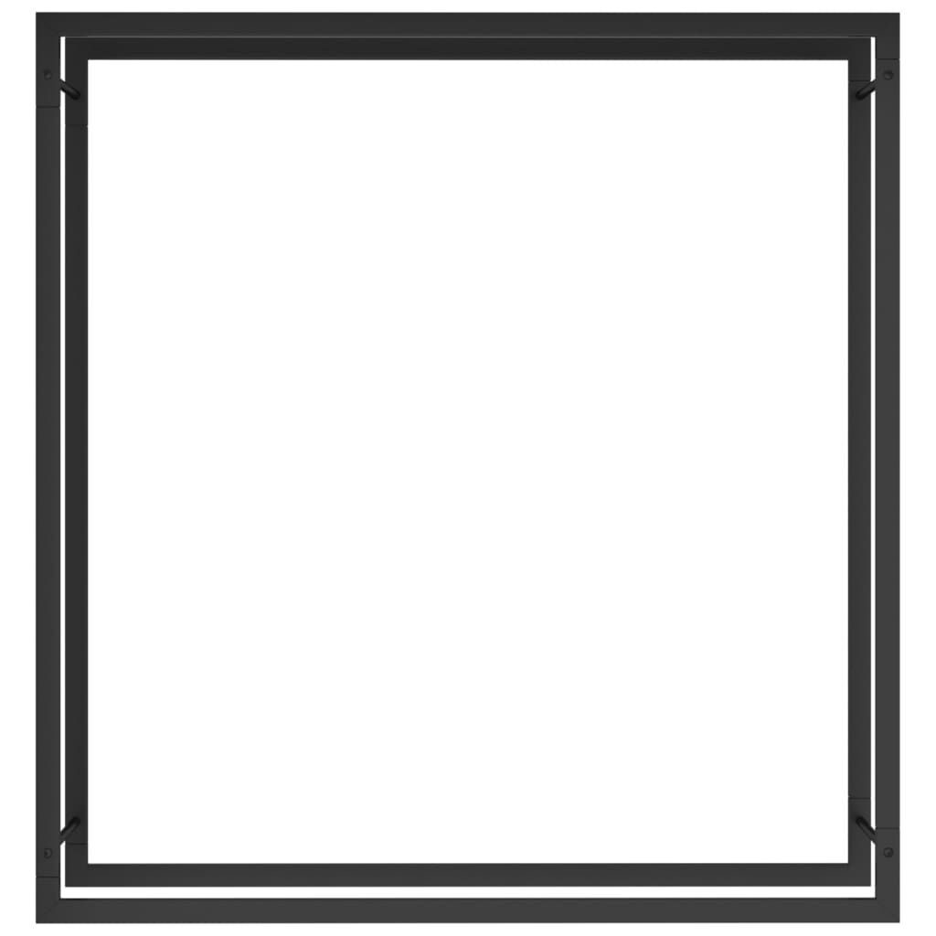 vidaXL Haardhoutrek 110x28x116 cm staal matzwart