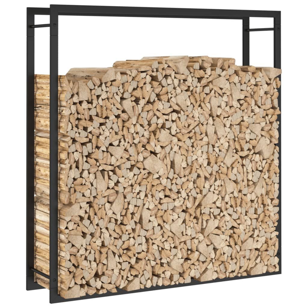 vidaXL Haardhoutrek 110x28x116 cm staal matzwart