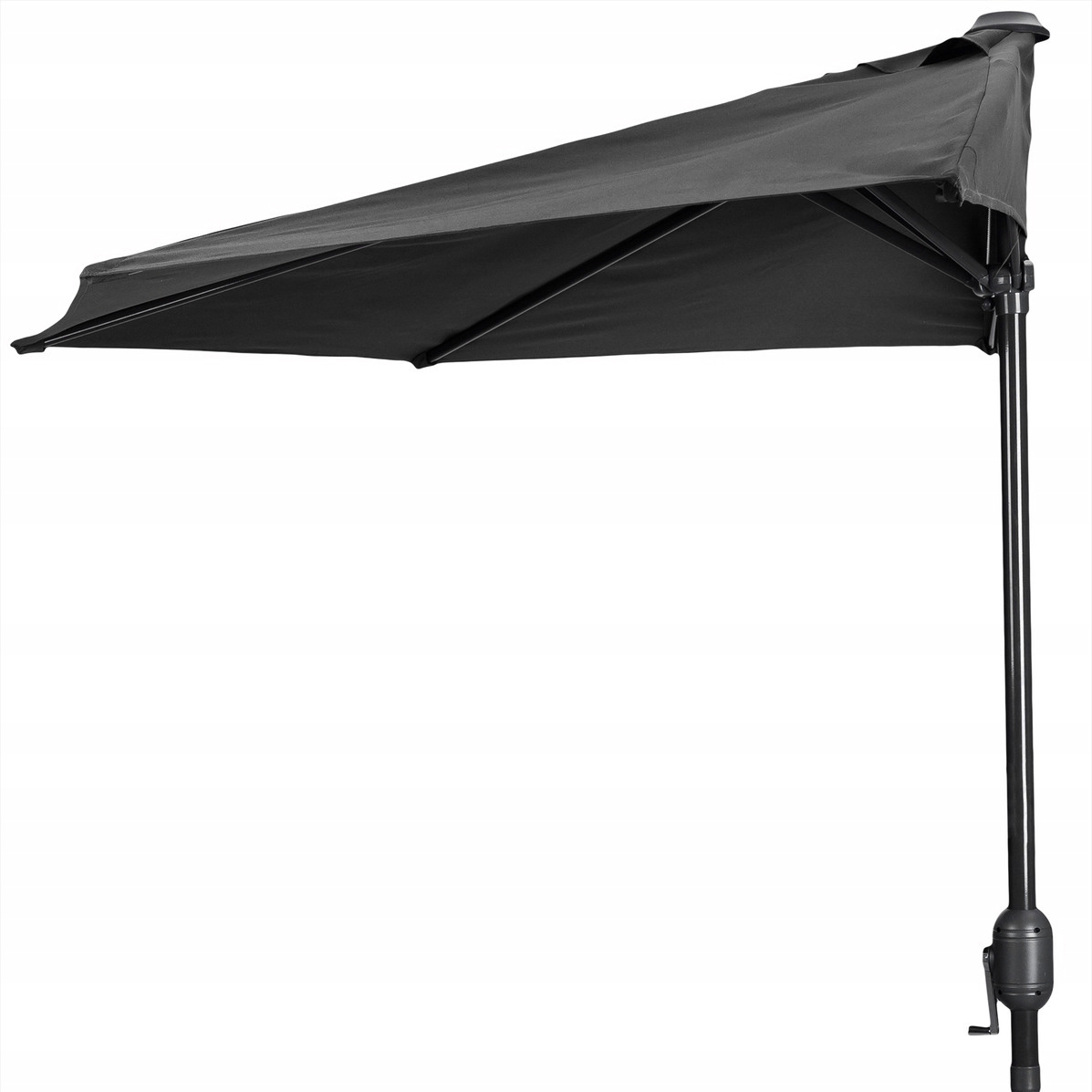 Balkonparasol - halve parasol - met zwengel - 240 cm - grijs