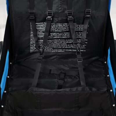 vidaXL Fietstrailer en kinderwagen 2-in-1 blauw en grijs