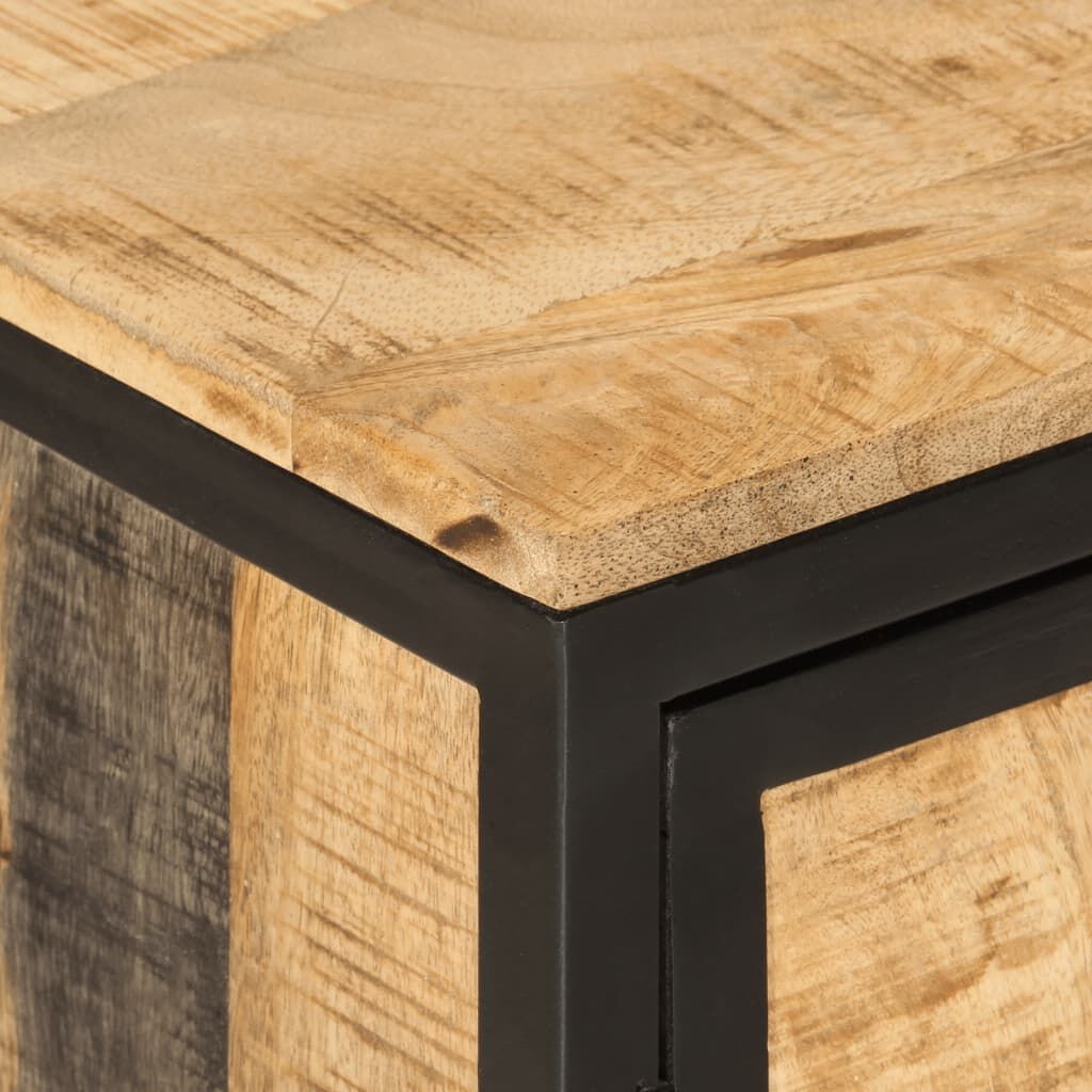 vidaXL Wastafelkast 55x35x60 cm massief mangohout en ijzer